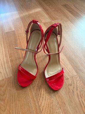 Red Patent Strappy High Heel Sandals - Brand:
